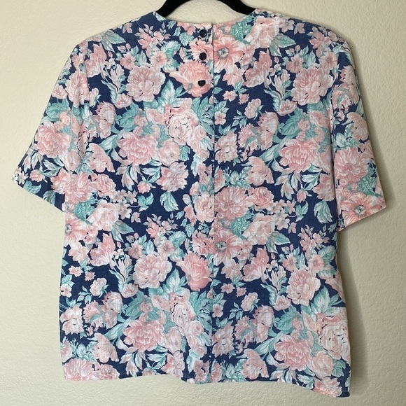 Haberdashery floral vintage blouse women’s small petite crop women’s vintage 12 - Picture 4 of 6
